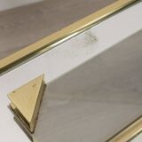 Vintage 60's table in golden brass and crystal italian design