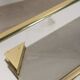 Vintage 60's table in golden brass and crystal italian design