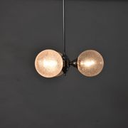 Suspension spoutnik vintage en verre bullé