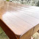 Monastery table and its two benches in solid oak 1950