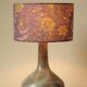 Vintage Ceramic Lamp - Indian Purple Flower Shade - 70s Style