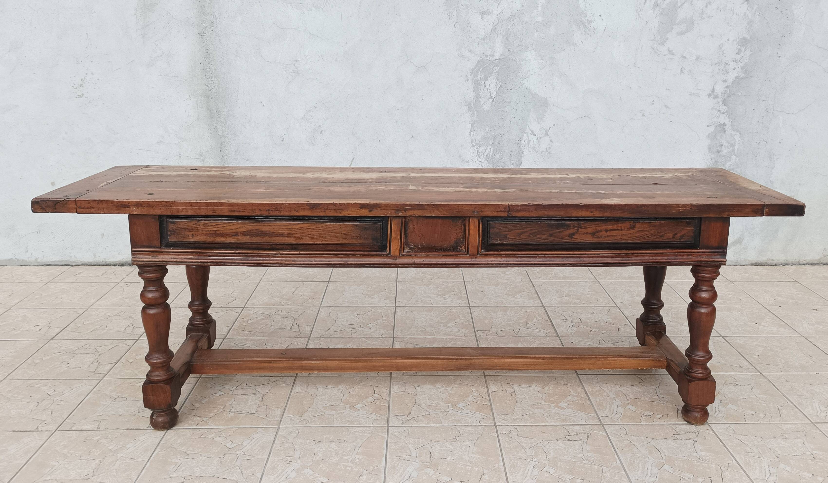 20th century walnut farmhouse table