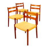 Set of 4 Model 84 Teak Dining Chairs by Niels Otto Møller for J.L. Møllers, Denmark, 1960s