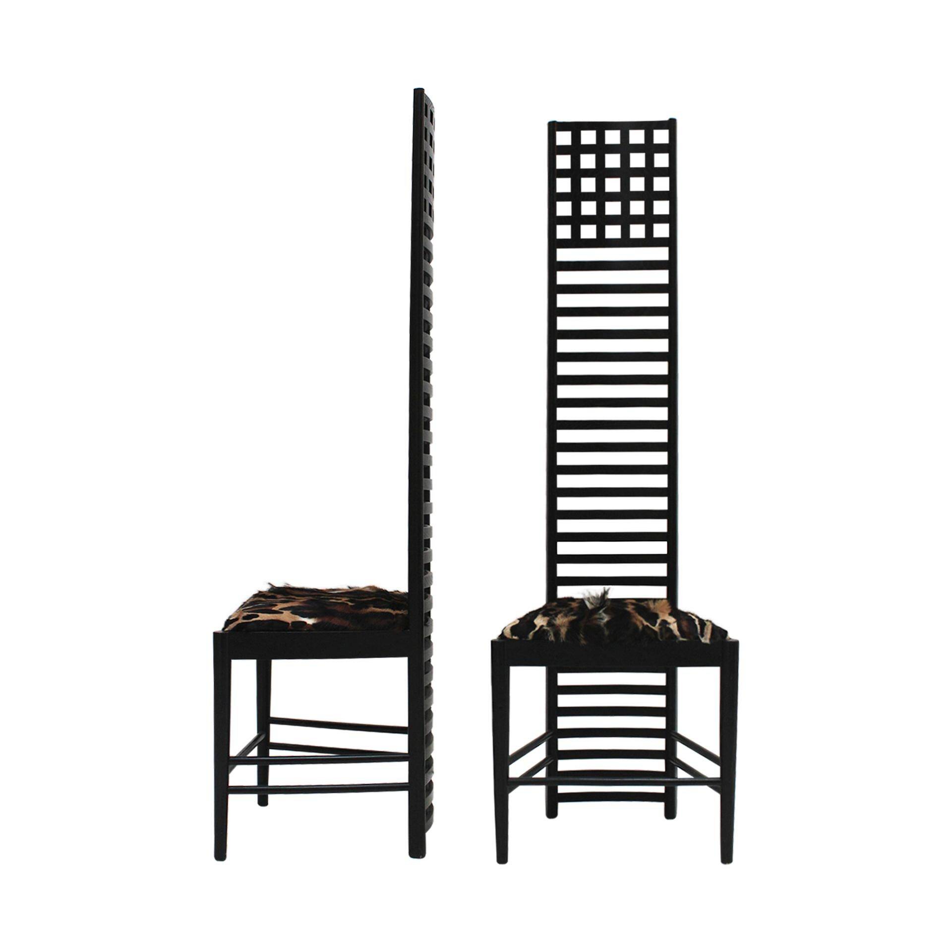 Mid-Century Modern Mackintosh "292 Hill House 1" Italian Pair of Ashwood Chairs