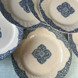 Set of 6 flat presentation plates Gien model of Orient number 4