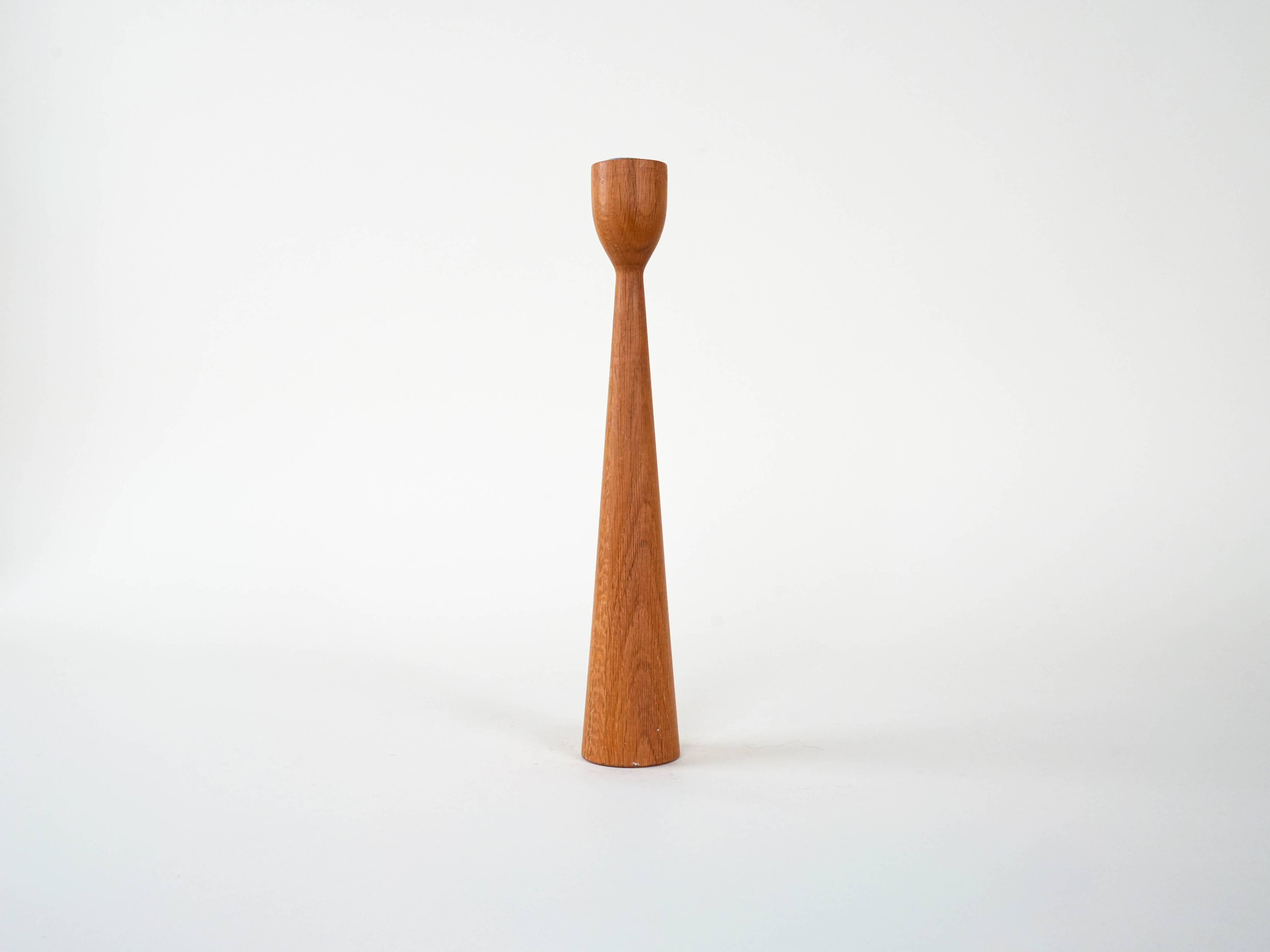 Teak candlestick, Danish design, 1970s, made in Denmark