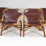 Set of four Mid-Century Modern bamboo armchairs, Spain, 1960
