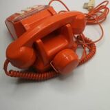 Vintage bakelite orange phone