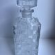 Glass whisky decanter and polished glass glass checkerboard effect 60s-70s