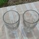 2 verres anciens à absinthe de bistrot, verre épais base torsadée XIXème