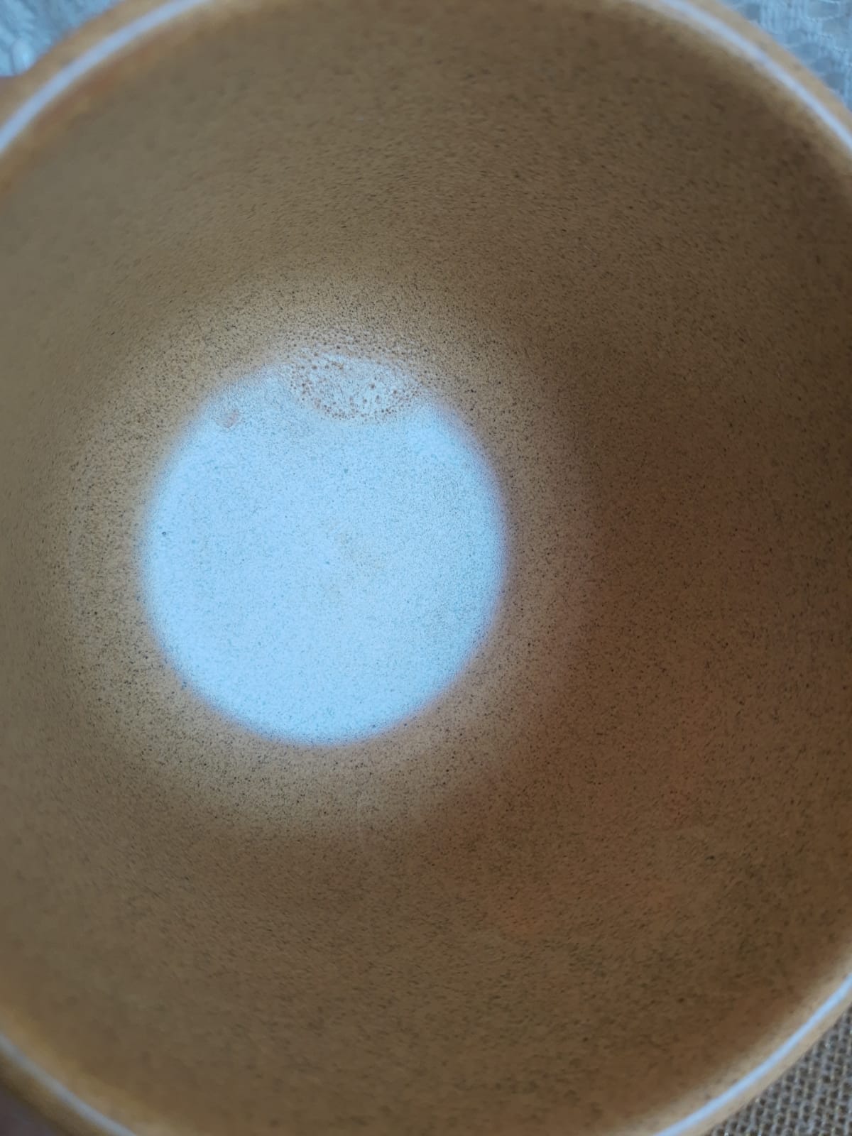 Set 6 coffee cups in sarreguemines sandstone france vintage