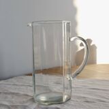 Vintage octagonal clear glass pitcher