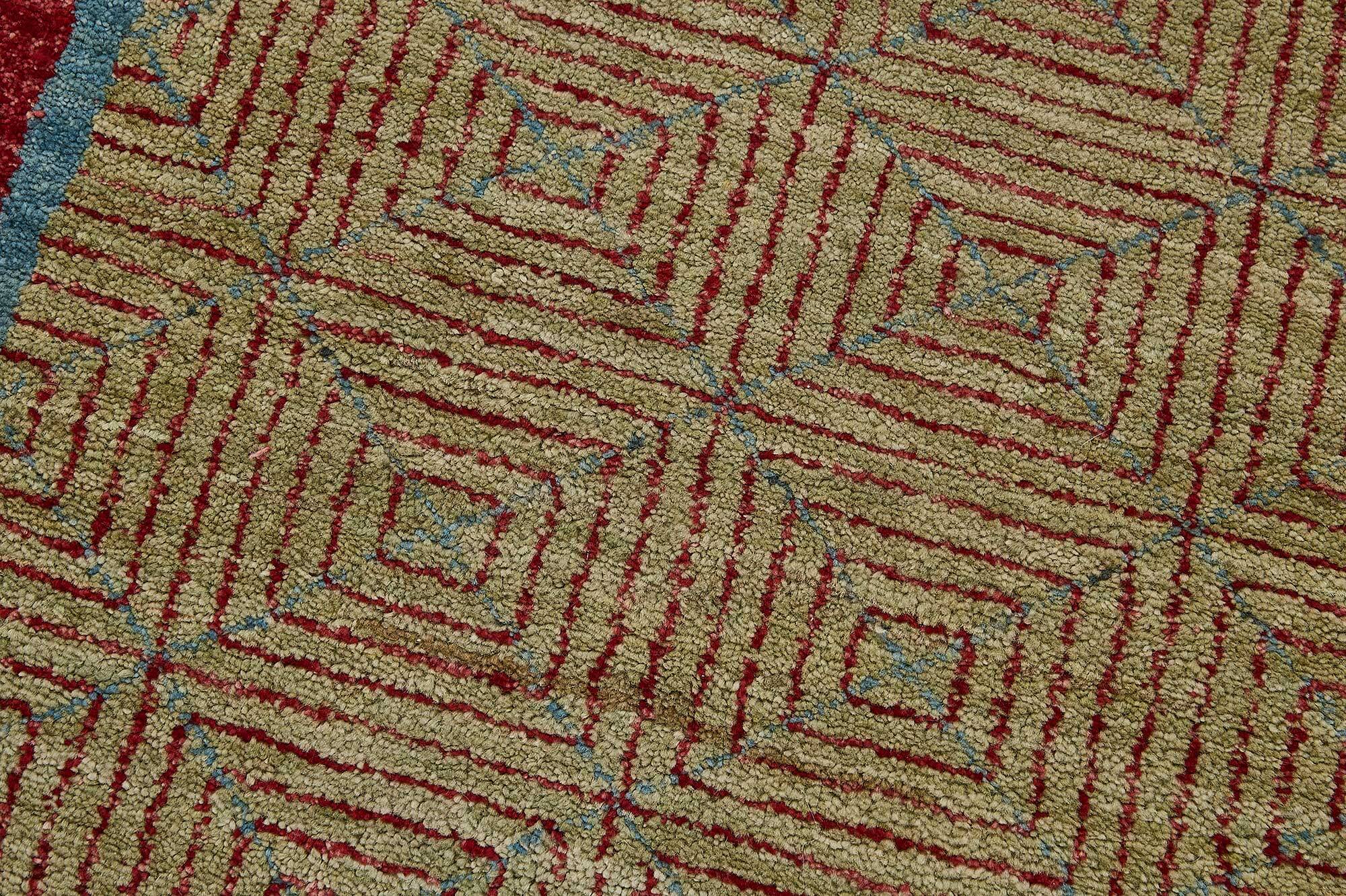 Tapis Oushak en laine noué à la main, 71 cm x 253 cm