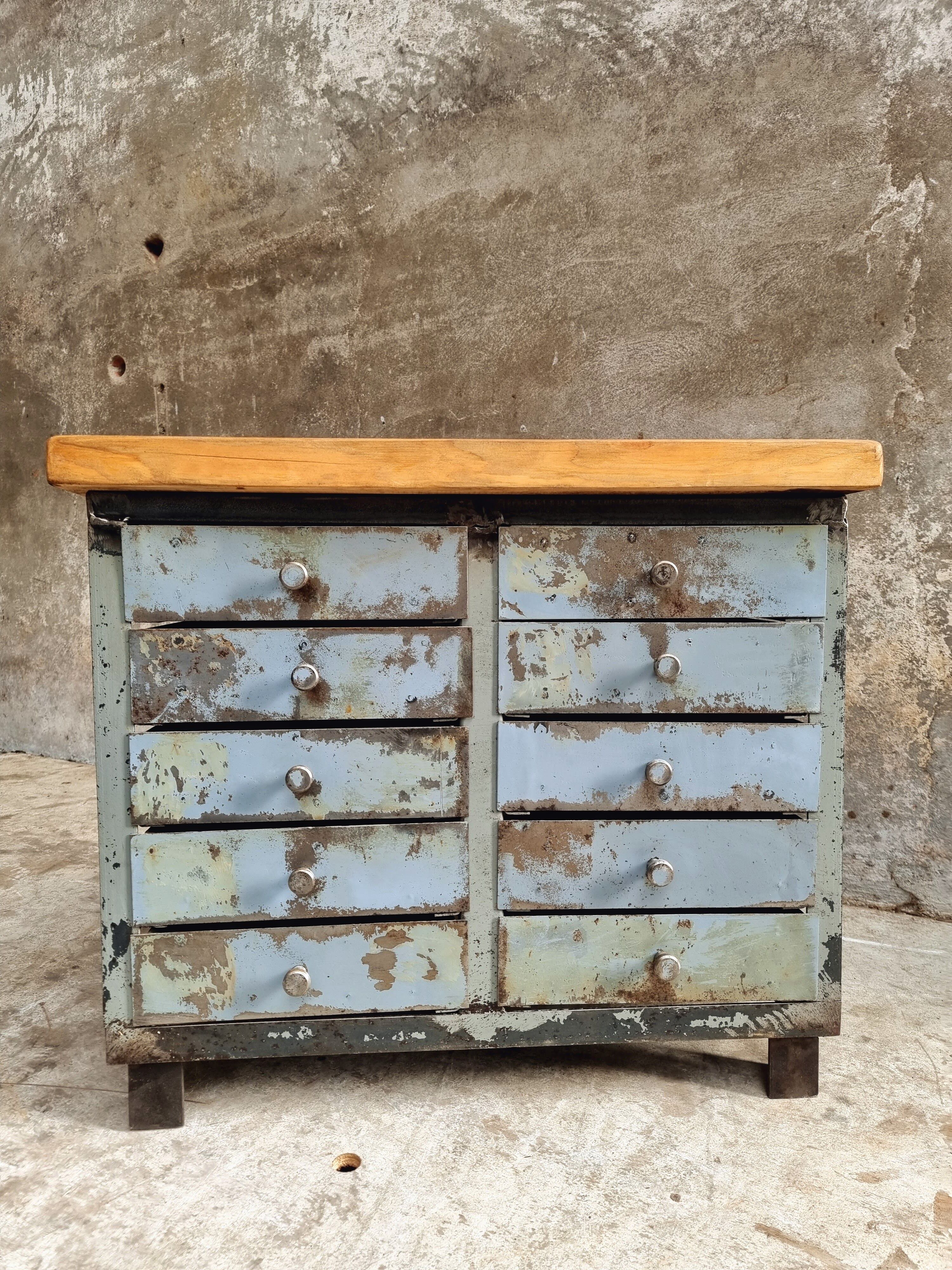 Industrial chest of drawers steel TV sideboard