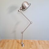 Set of 4 Jieldé industrial lamps in brushed steel, 3 arms