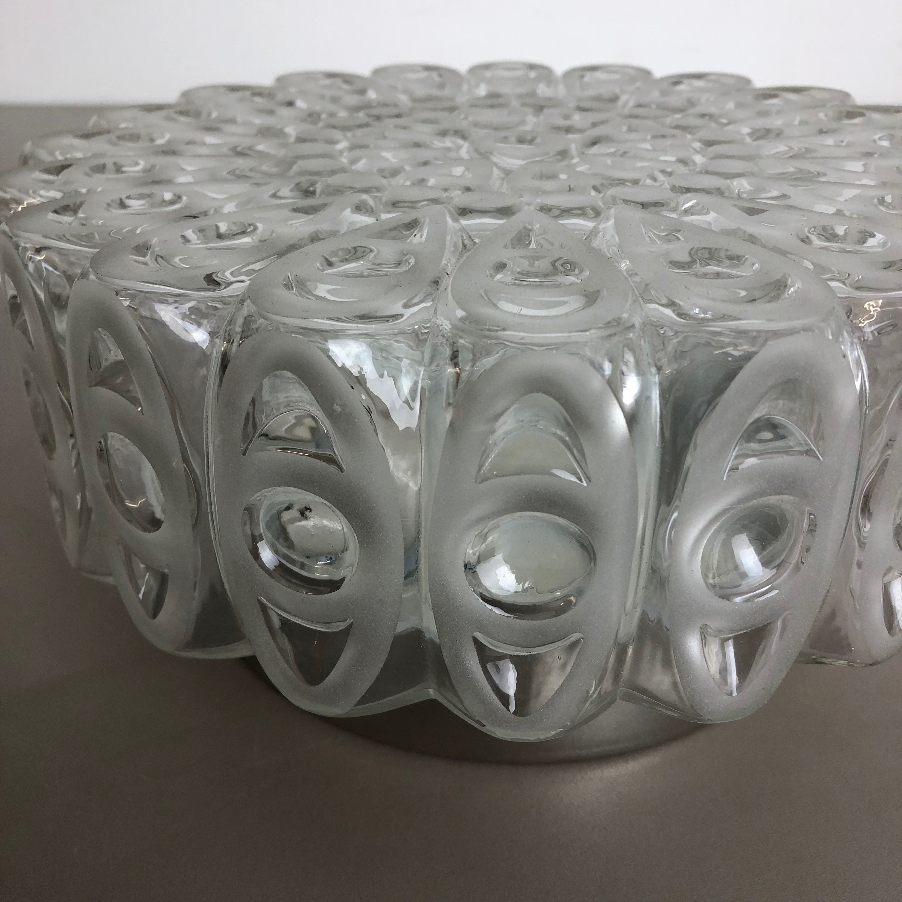 Modernist Floral Glass Wall Light Sconce Made by Hillebrand, Germany, 1970s