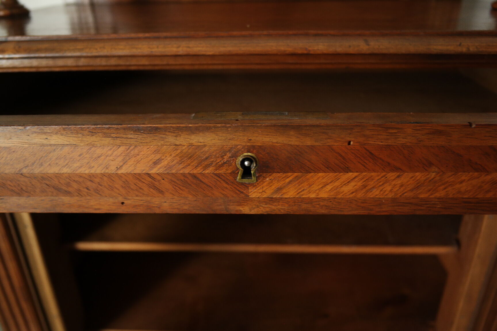 Louis XVI style music cabinet in walnut, 20th century.