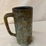 Vase with handle glazed sandstone blue and brown
