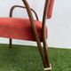 Hugues Steiner armchair, bow-wood model, curved wood and velvet, 1950