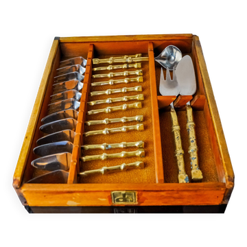 Brutalist dessert cutlery set by David Marshall, Spain, 1970