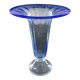 Large blue bubble glass vase