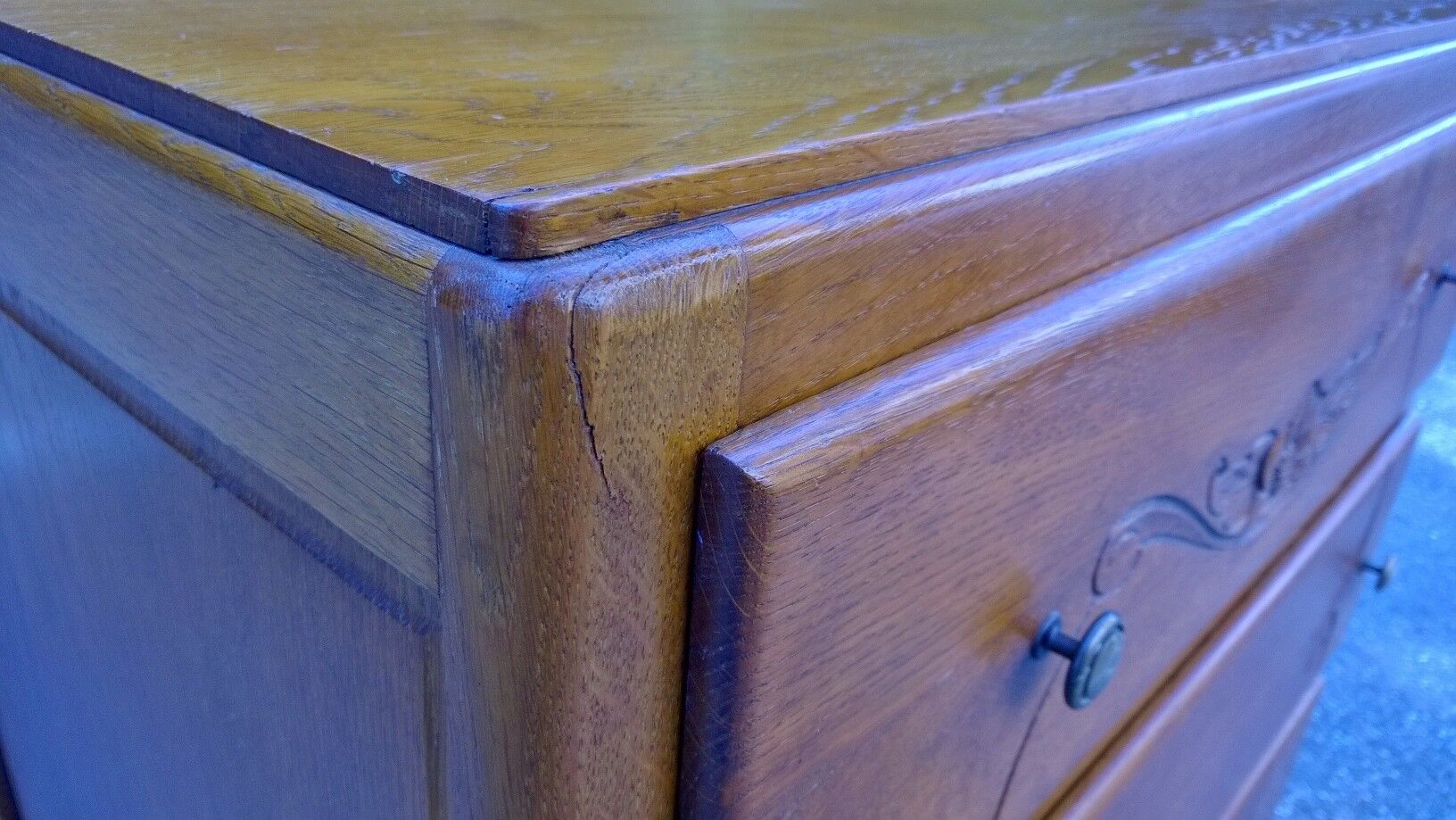 Art Deco dresser gilded oak france 1940