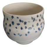 Vintage matcha bowl, stoneware, handcrafted, signature to be identified.