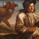 Peinture lombarde du XVIIe siècle, le berger avec ses chiens