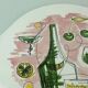 Assiette à gâteau des années 1950 avec de beaux décors de cocktail et de bar à grünstadt.