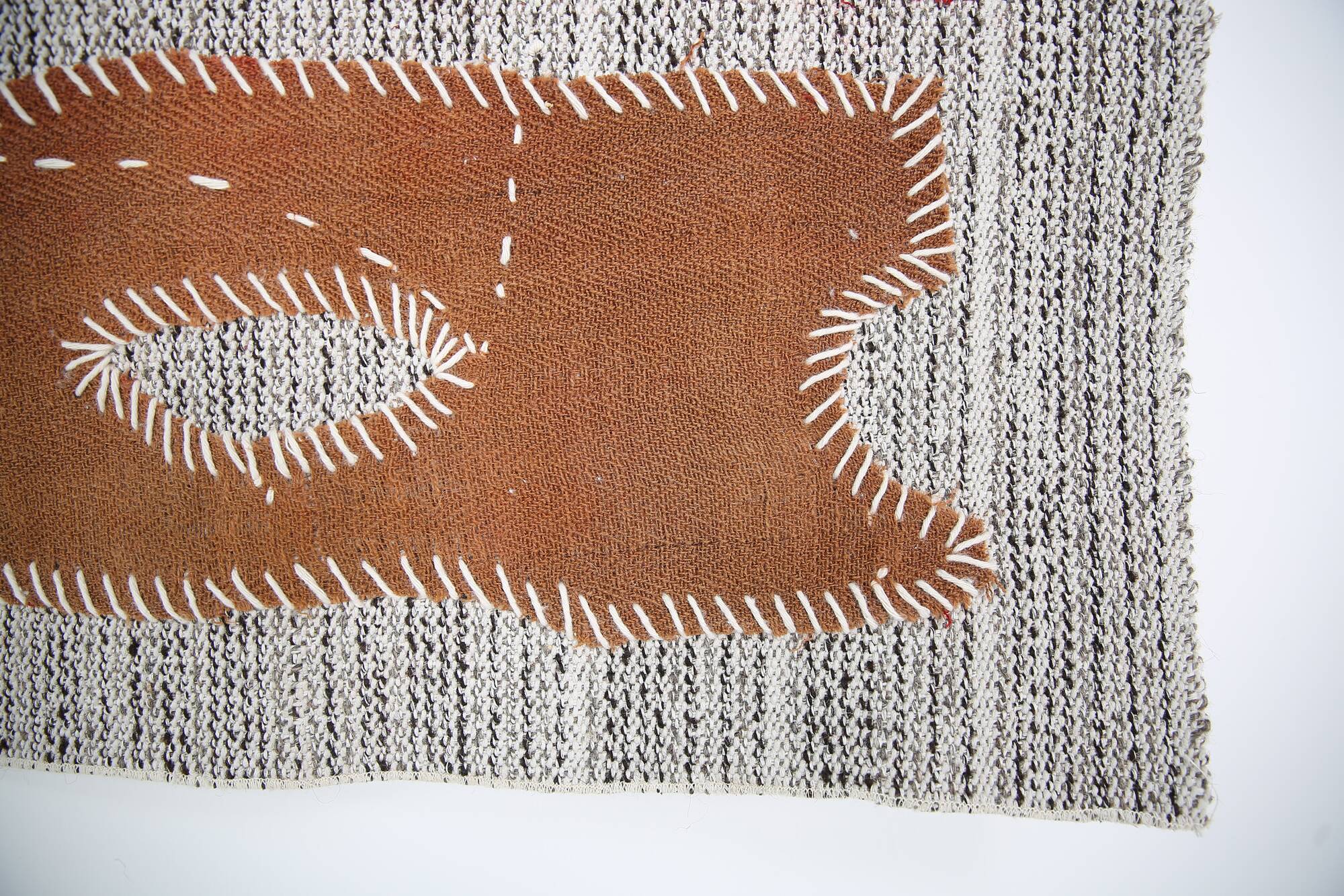 Burgundy Textile Wall Hanging, Handmade Tapestry Rug