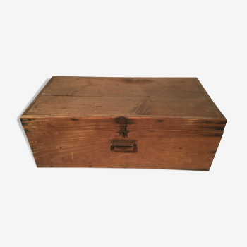 Vintage wooden box suitcase in fir