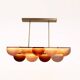 Italian Murano Glass and Brass Modular Linear Chandelier in Pink and Red