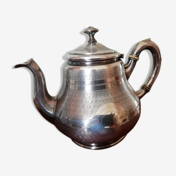 English silver metal teapot early 20th century