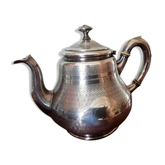English silver metal teapot early 20th century