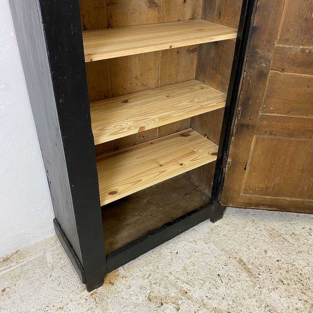 19th century solid wood bonnet cupboard