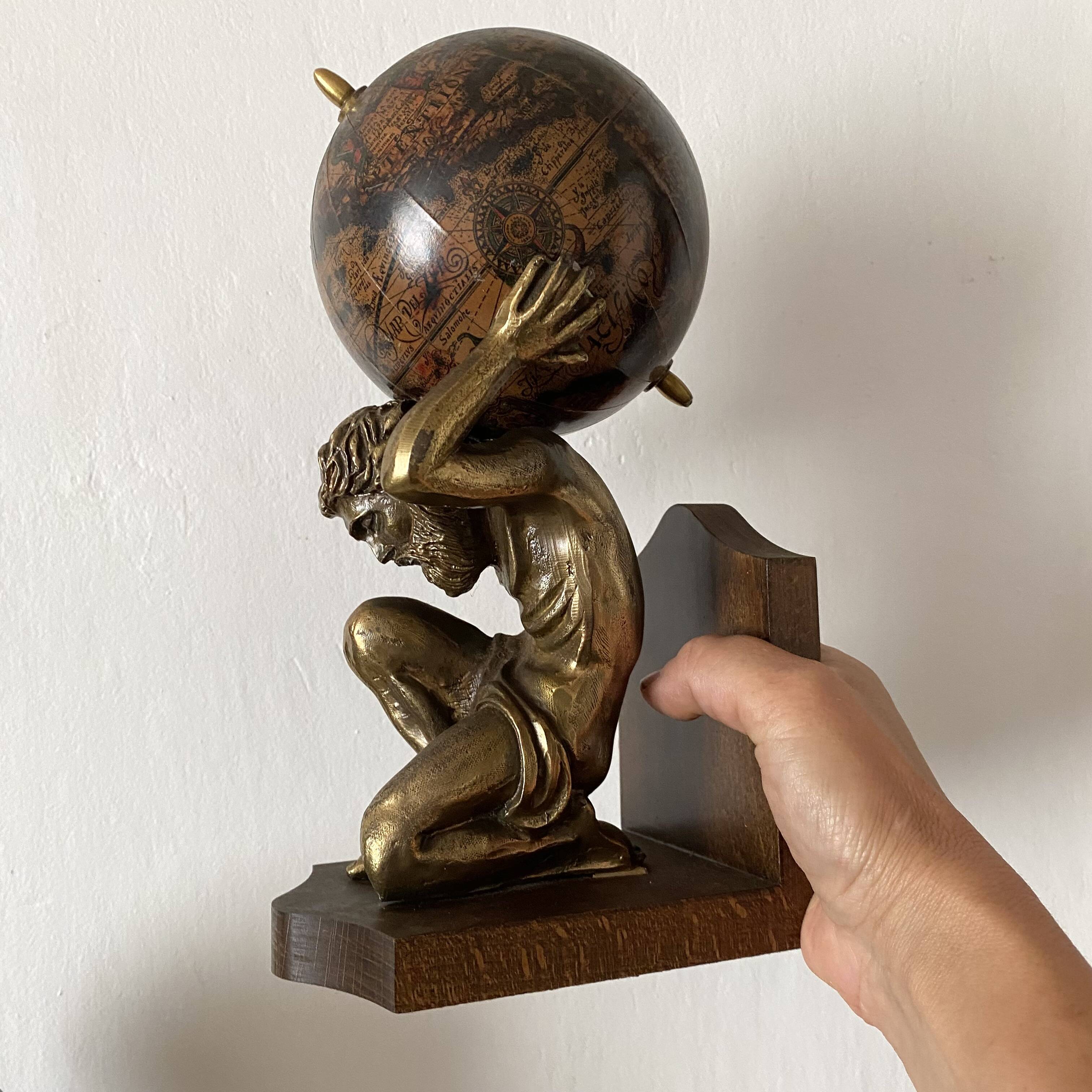 Serre-livres Atlas , globes style mappemonde ancienne