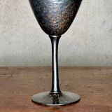 Set of six hammered metal stemmed glasses