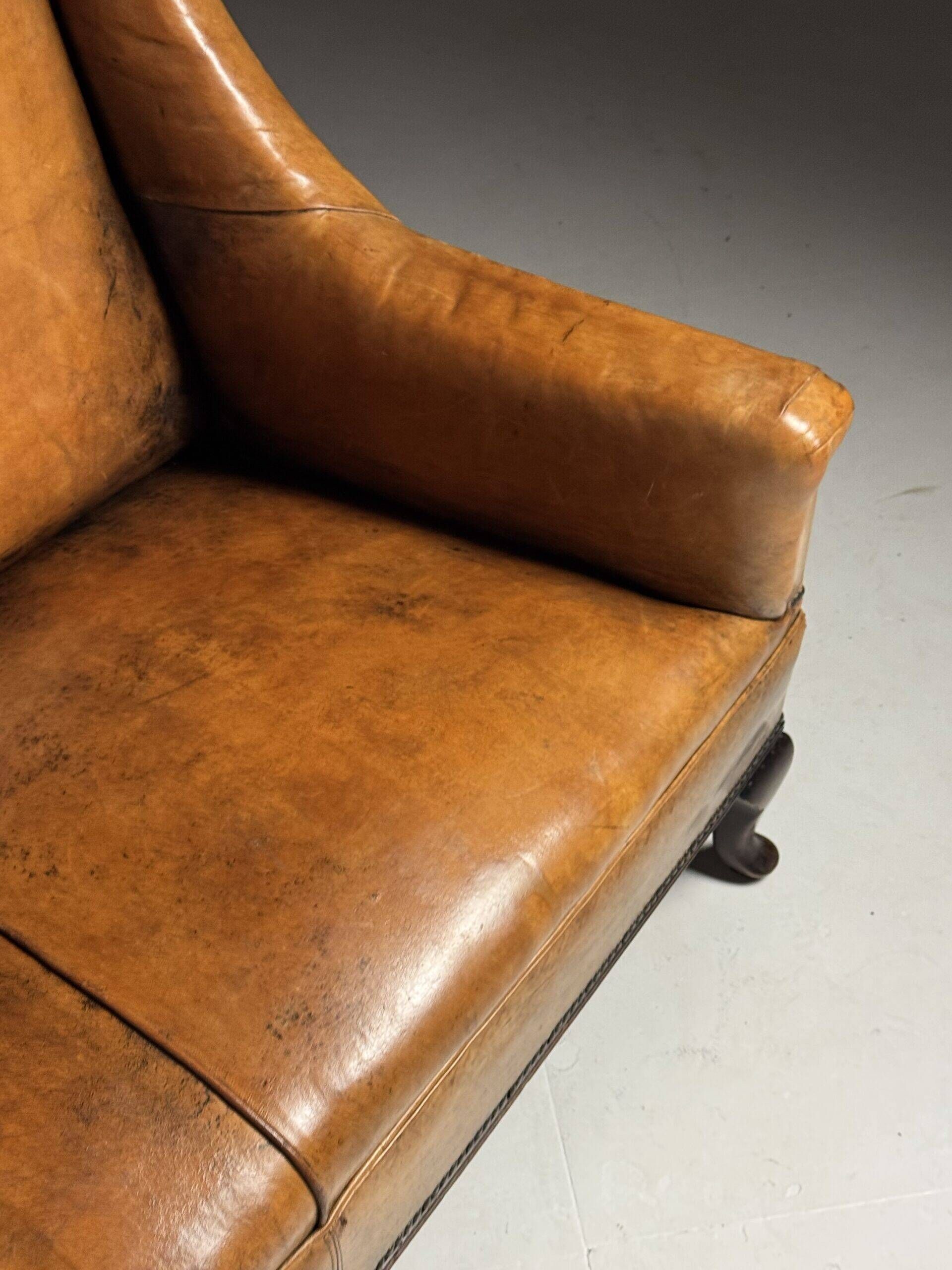 Sheepskin leather classic sofa bench