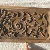 Pair of pediment / bas relief / carved wooden plaque