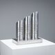 Triple column table lamp in stainless steel by Goffredo Reggiani