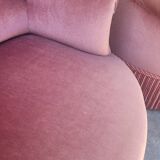 Série de 4 Fauteuils crapauds en velours ancien 1930s