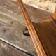 Vintage wooden and wrought iron magazine rack circa 1950s