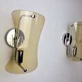 Pair of black sconces, murano glass, Italy, 1960