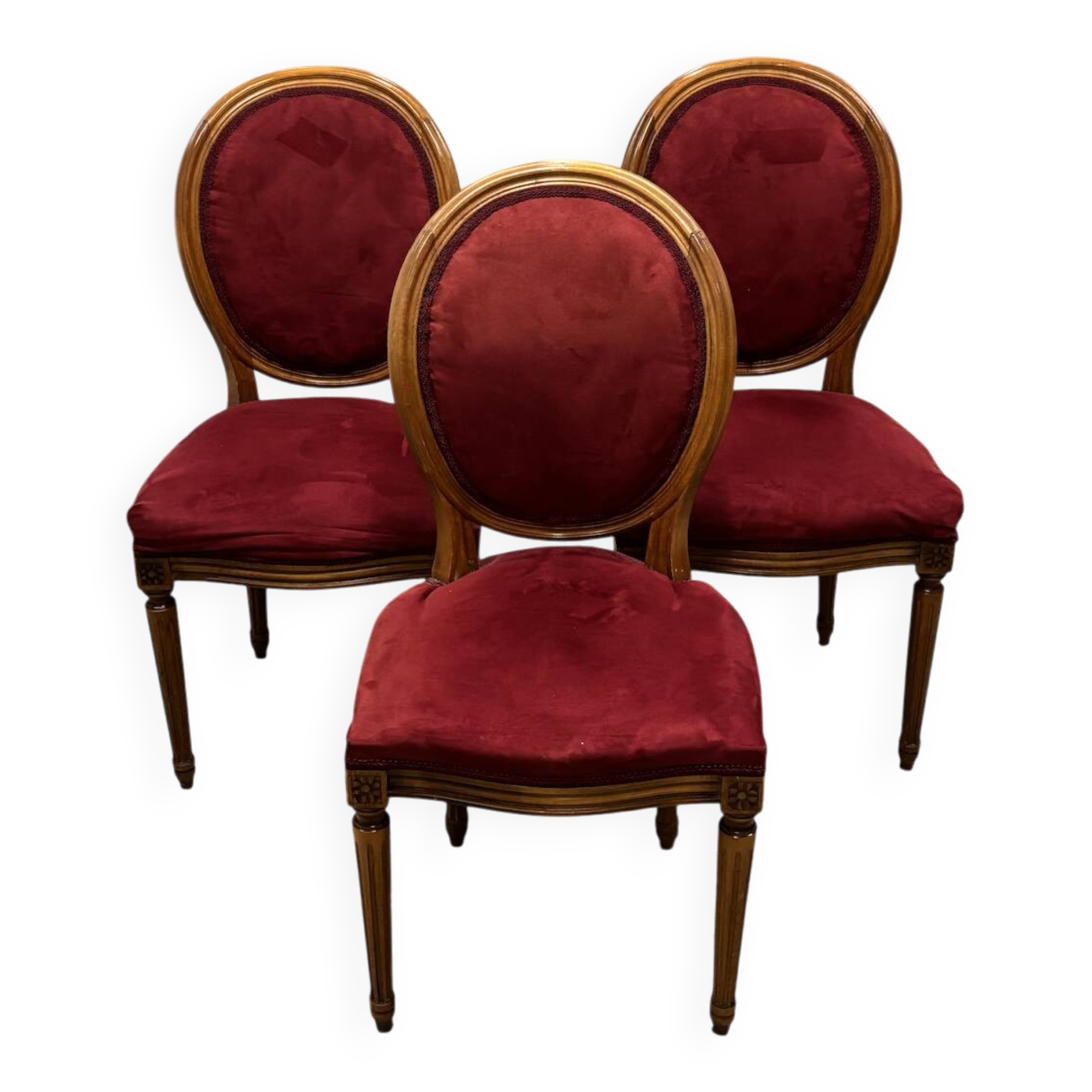 Lot 3 chaises médaillon