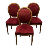 Lot 3 chaises médaillon