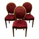 Lot 3 chaises médaillon