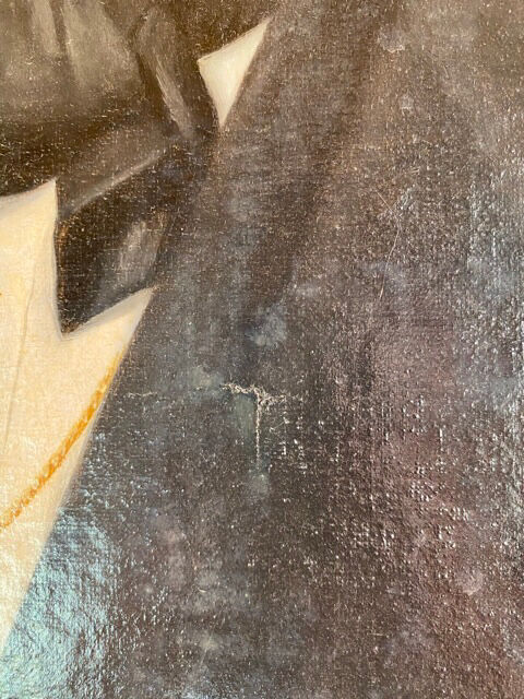 Ancient painting , portrait of a man signed A Delmére and dated 1845
