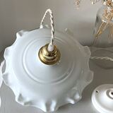 White opaline pendant light