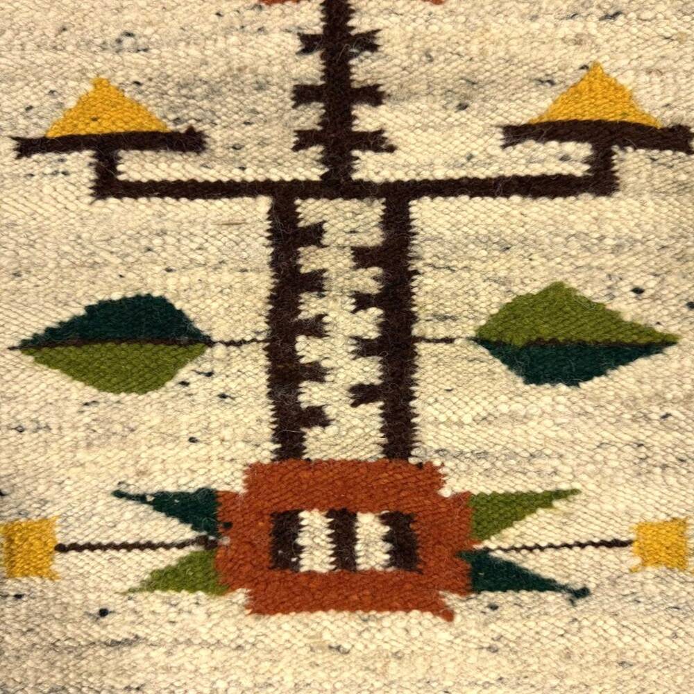 Woolen kelim wall hanging table runner Poland 1970’s