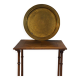 Oriental tray in engraved copper or brass